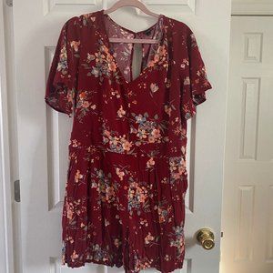 Torrid Red floral romper